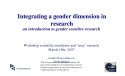 Integrating a gender dimension in research